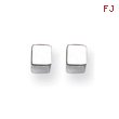 Sterling Silver Polished 4mm Square Earrings