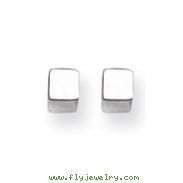 Sterling Silver Polished 4mm Square Earrings