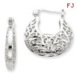 Sterling Silver Polished Filigree Earrings