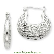 Sterling Silver Polished Filigree Earrings