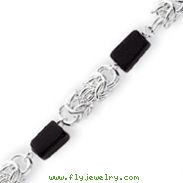 Sterling Silver Polished Onyx Toggle Bracelet