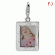 Sterling Silver Polished Picture Frame With Lobster Clasp Charm