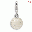 Sterling Silver Polished Volleyball With Lobster Clasp Charm