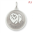 Sterling Silver Pomeranian Disc Charm