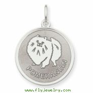 Sterling Silver Pomeranian Disc Charm