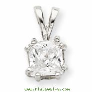 Sterling Silver Princess CZ Pendant