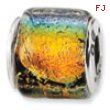 Sterling Silver Rainbow Dichroic Glass Bead