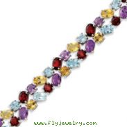 Sterling Silver Rainbow Semi-Precious Bracelet