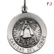 Sterling Silver Rd Caridad Del Cobre Pend Medl