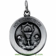 Sterling Silver Rd Holy Communion Pend Medal