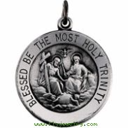 Sterling Silver Rd Holy Trinity Pend Medal