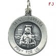 Sterling Silver Rd St. Barbara Pend Medal