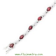 Sterling Silver Red & Clear CZ Bracelet