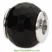 Sterling Silver Reflections Black Agate Stone Bead