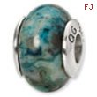 Sterling Silver Reflections Blue Crazy Lace Agate Stone Bead