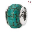 Sterling Silver Reflections Blue Magnasite Stone Bead