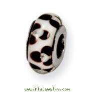 Sterling Silver Reflections Brown Floral Murano Glass Bead