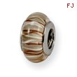 Sterling Silver Reflections Brown/White Murano Glass Bead