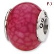 Sterling Silver Reflections Fuschia Cracked Agate Stone Bead