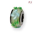 Sterling Silver Reflections Green/Blue Floral Murano Glass Bead