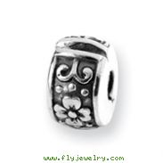 Sterling Silver Reflections Hinged Floral Clip Bead