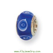 Sterling Silver Reflections Kids Blue Murano Glass Bead