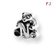 Sterling Silver Reflections Kids Letter N Bead