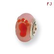 Sterling Silver Reflections Kids Orange Foot Murano Glass Bead