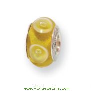 Sterling Silver Reflections Kids Yellow Murano Glass Bead