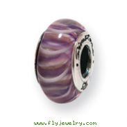 Sterling Silver Reflections Pastel Striped Murano Glass Bead