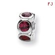 Sterling Silver Reflections Red Cubic Zirconia Bead