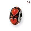 Sterling Silver Reflections Red Heart Murano Glass Bead