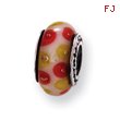 Sterling Silver Reflections Red/White Murano Glass Bead