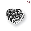 Sterling Silver Reflections Scroll Heart Bead