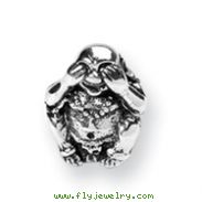Sterling Silver Reflections See No Evil Buddha Bead
