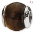Sterling Silver Reflections Tiger's Eye Stone Bead