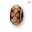 Sterling Silver Reflections Yellow Floral Murano Glass Bead