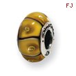 Sterling Silver Reflections Yellow Murano Glass Bead