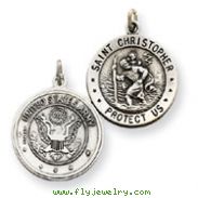 Sterling Silver Reversable US Army St.Christopher Pendant