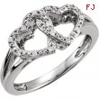 Sterling Silver Ring 05.00 Complete with Stone ROUND VARIOUS Polished .05CTW DIA HEART RING