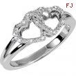 Sterling Silver Ring 07.00 Complete with Stone ROUND VARIOUS Polished .05CTW DIA HEART RING