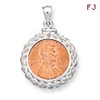 Sterling Silver Rope Coin Bezel Pendant