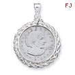 Sterling Silver Rope Coin Bezel Pendant Mounting