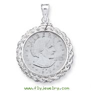 Sterling Silver Rope Coin Bezel Pendant Mounting