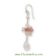 Sterling Silver Rose Crystal & Freshwater Cultured Pink Pearl Earrings