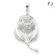 Sterling Silver Rose Pendant