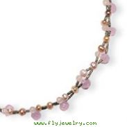 Sterling Silver Rose Quartz, Freshwater Cultured Peach Pearl Necklace