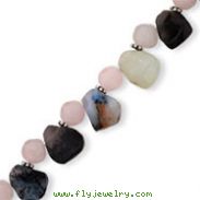 Sterling Silver Rose Quartz Rutilated Quartz Bracelet