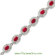Sterling Silver Ruby Bracelet