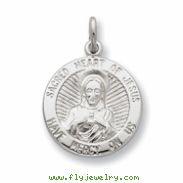 Sterling Silver Sacred Heart of Jesus Medal